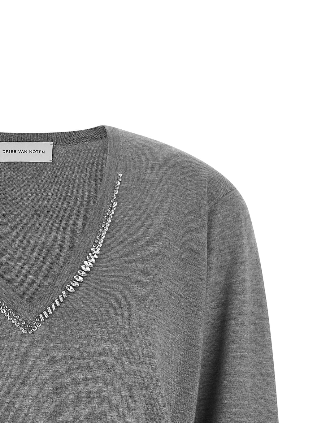 Dries Van Noten Gray Merino Wool Cardigan