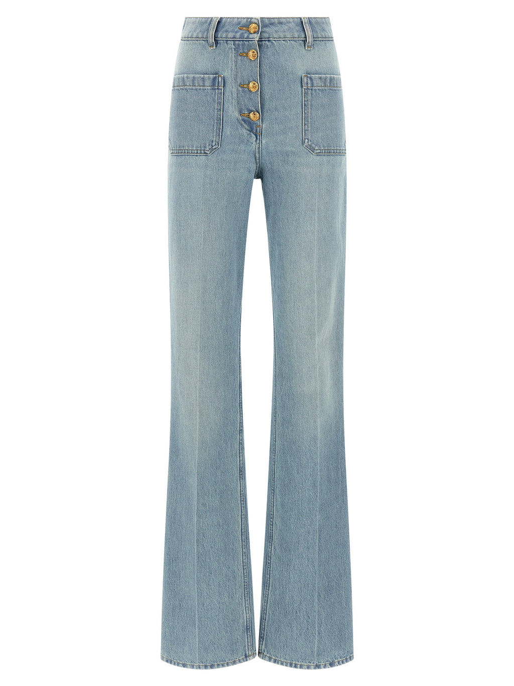 Valentino Garavani Blue Cotton High-Waisted Jean