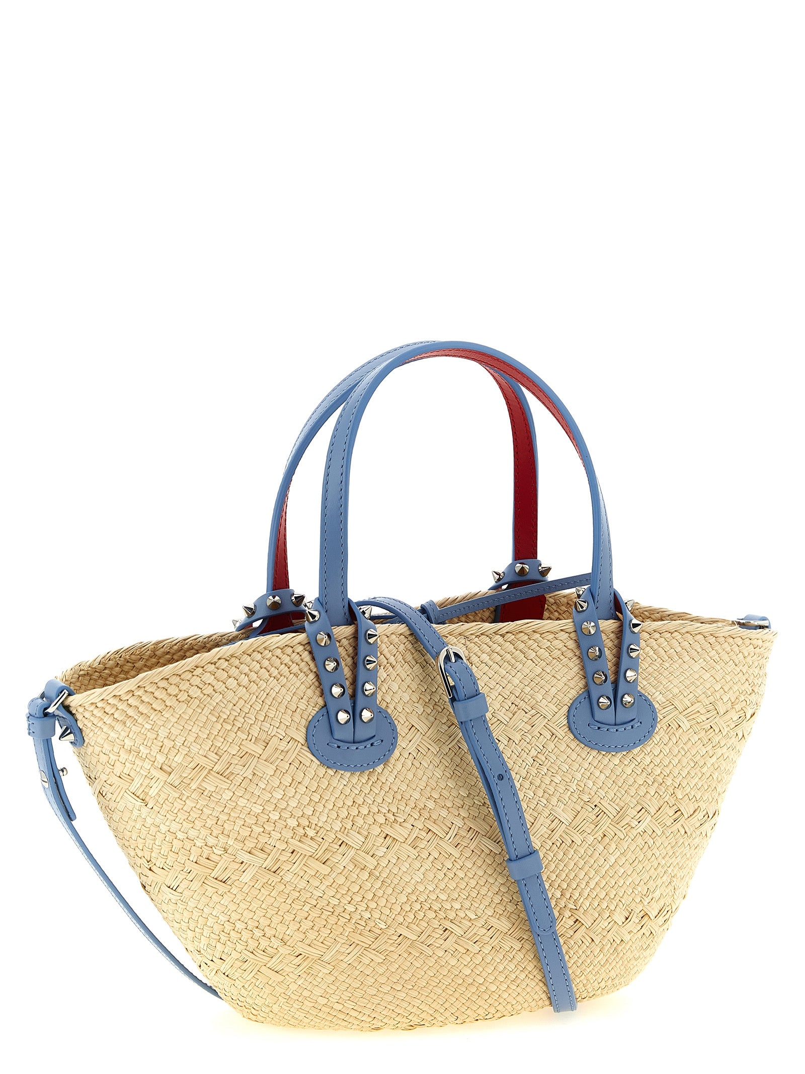 Christian Louboutin Blue Raffia Handbag