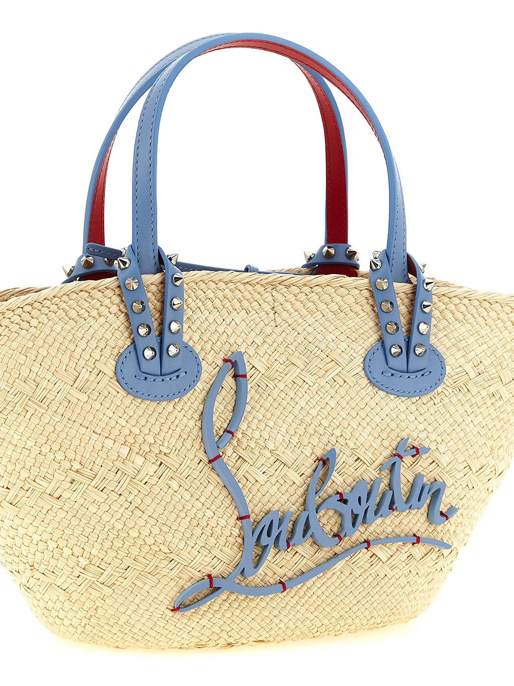 Christian Louboutin Blue Raffia Handbag