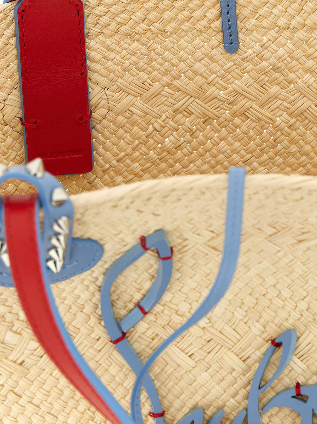 Christian Louboutin Blue Raffia Handbag