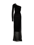 Saint Laurent Black Viscose Long Dress
