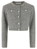 Self-Portrait Gray Polyester Cardigan