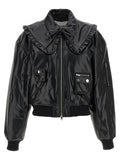 Ganni Black Leather Bomber