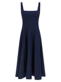 Staud Blue Cotton Midi Dress