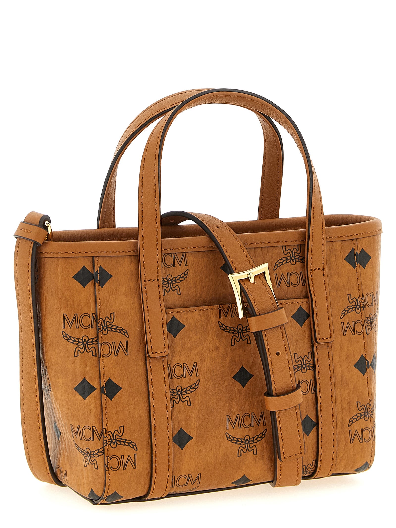 MCM Brown Polyethylene Tote Bag