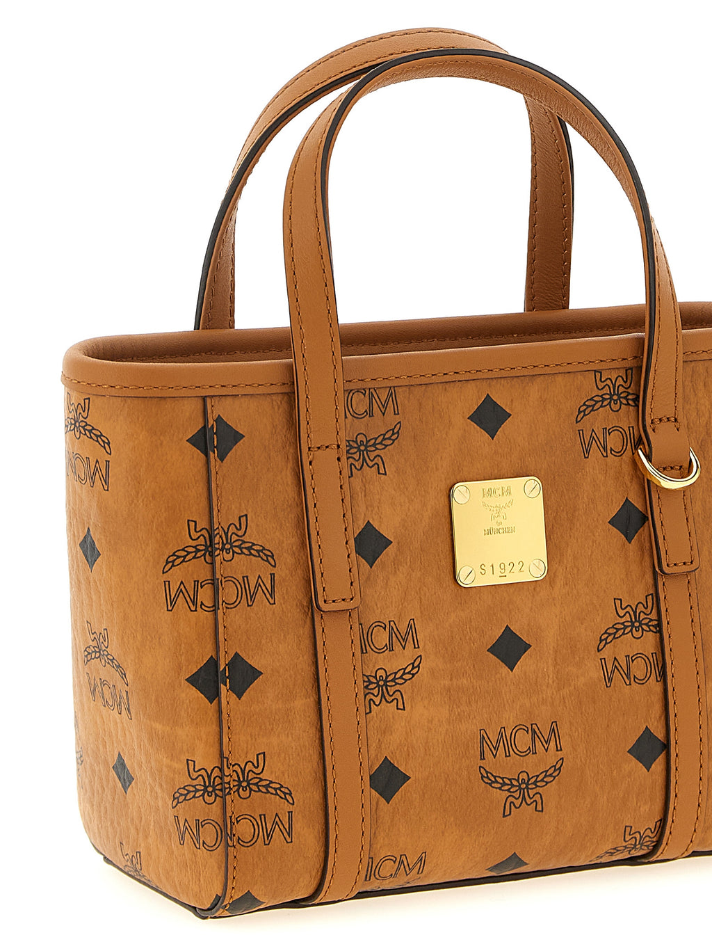 MCM Brown Polyethylene Tote Bag