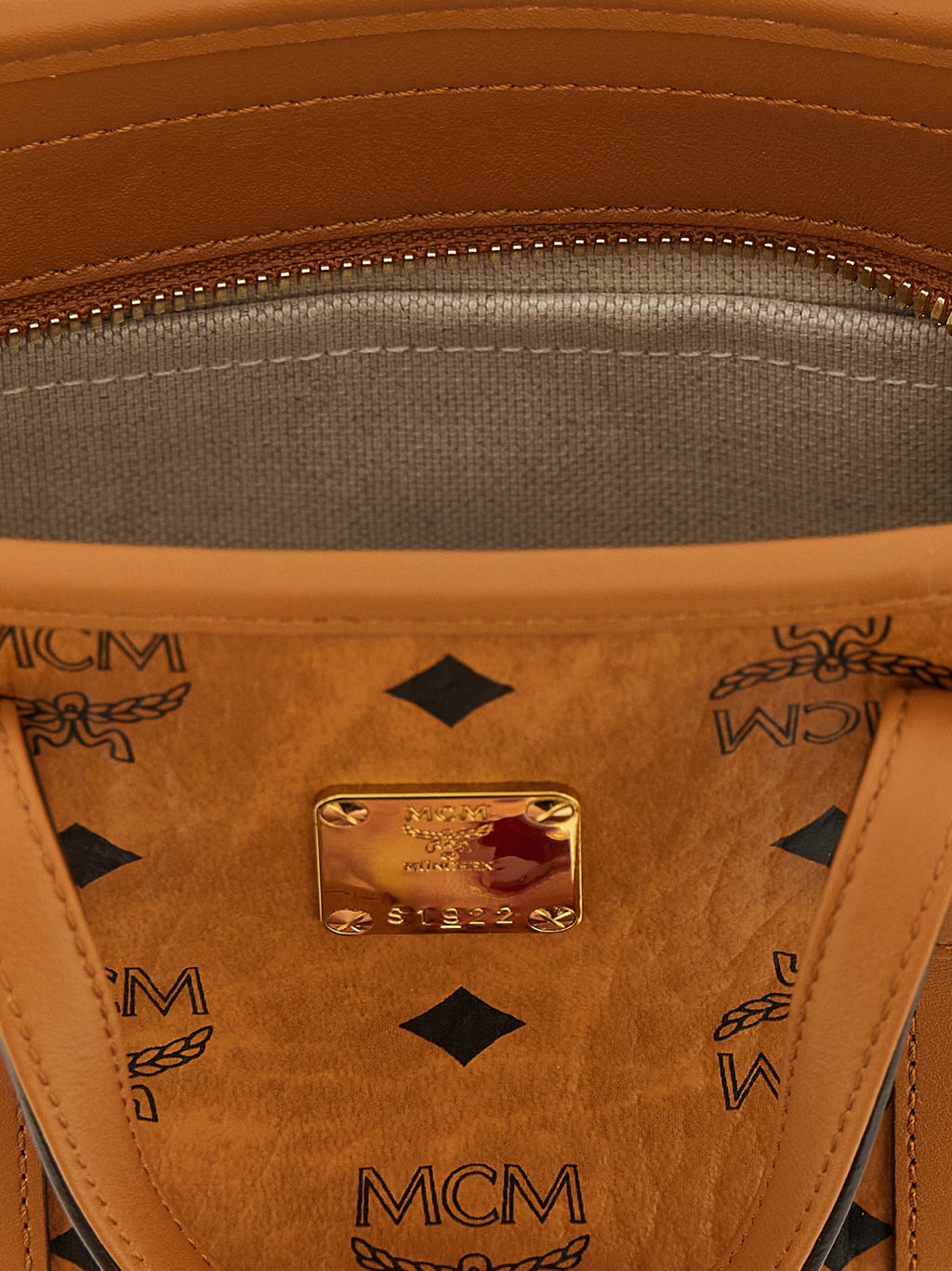 MCM Brown Polyethylene Tote Bag