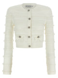 Self-Portrait White Viscose Cardigan