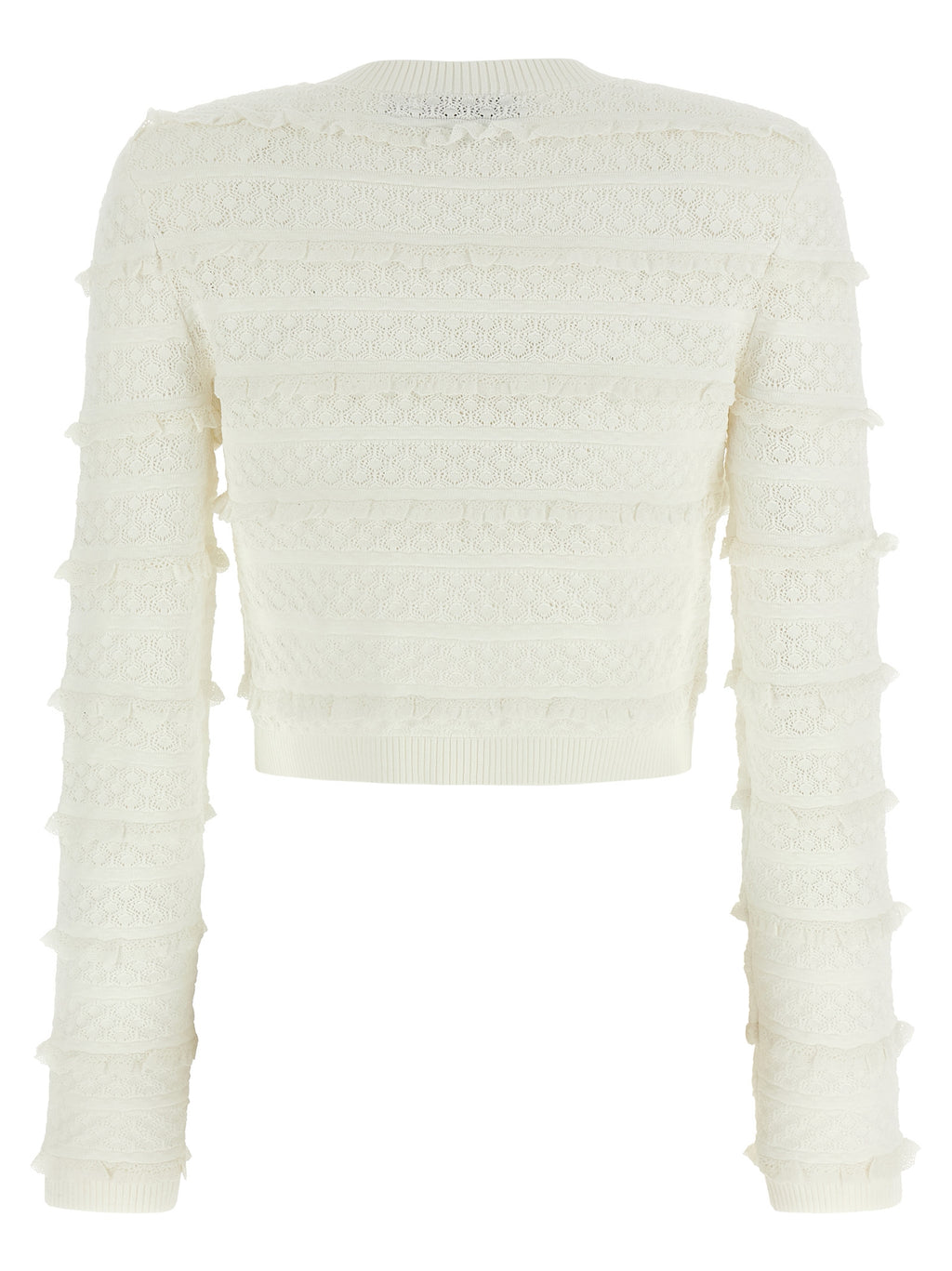 Self-Portrait White Viscose Cardigan