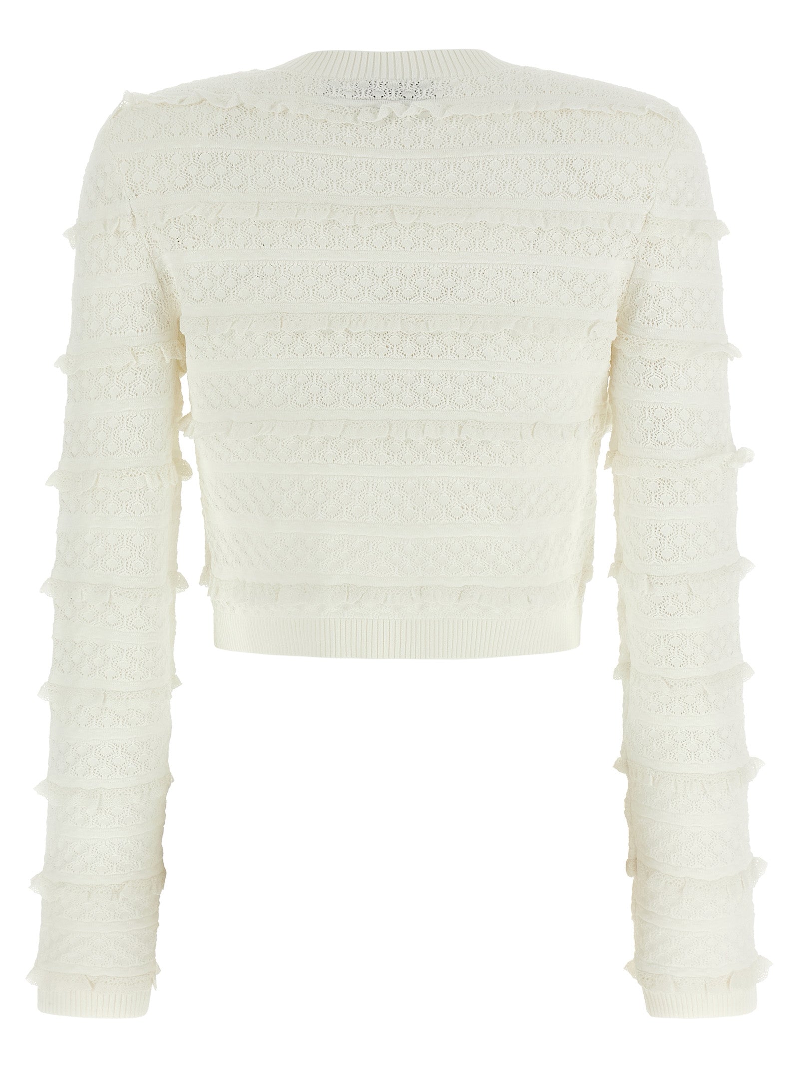 Self-Portrait White Viscose Cardigan