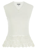 Ganni White Organic Cotton Sleeveless Jacket