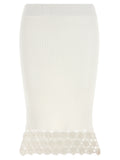 Ganni White Organic Cotton Midi Skirt