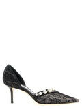 Jimmy Choo Black Tencel Mid Heel Pumps