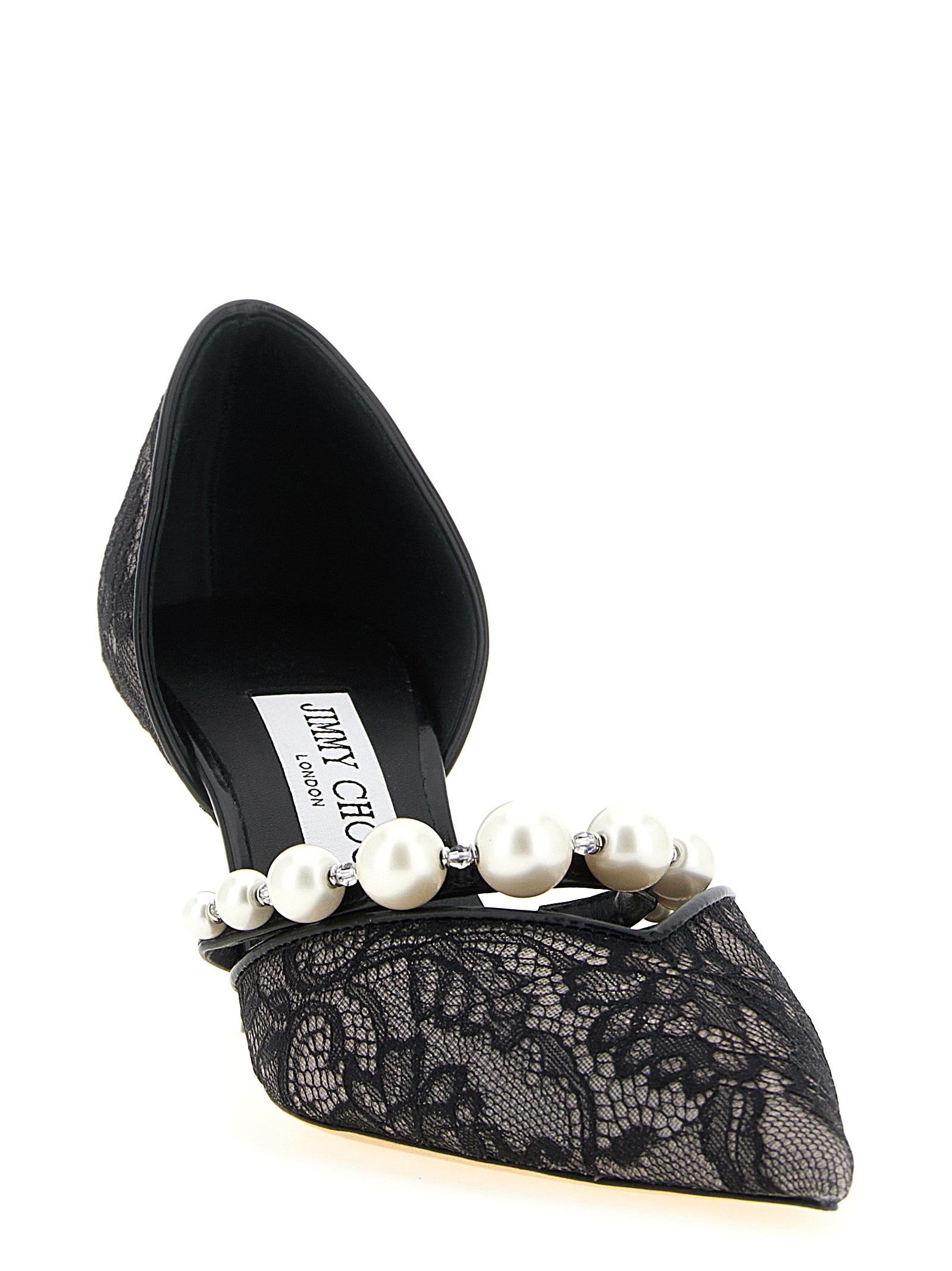 Jimmy Choo Black Tencel Mid Heel Pumps