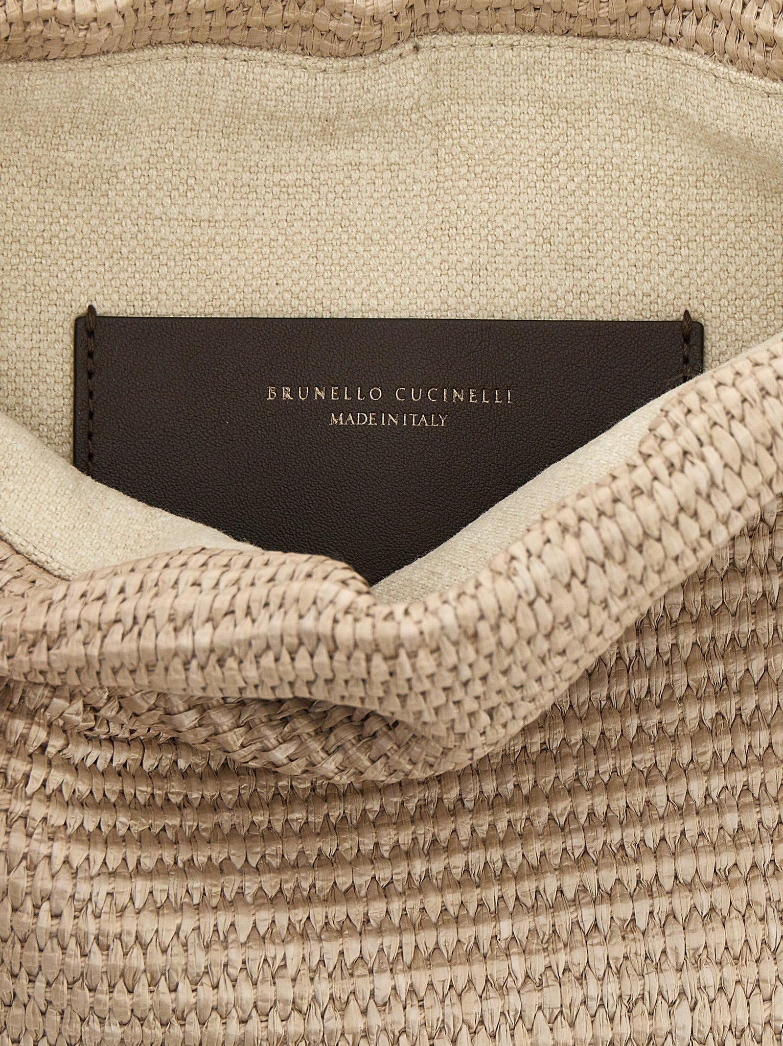 Brunello Cucinelli Beige Cotton Clutch Bag