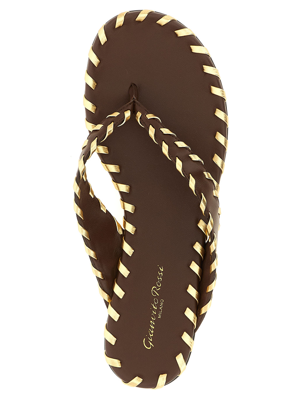 Gianvito Rossi Brown Lamb Leather Slides