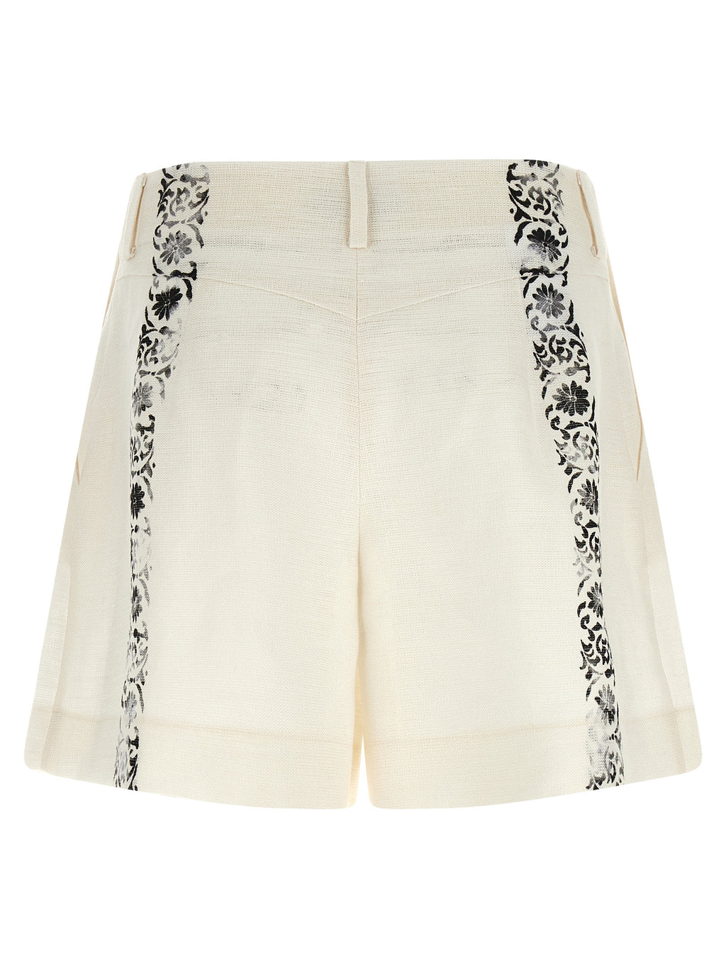 Alberta Ferretti Bicolor Linen Bermuda Shorts