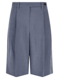Brunello Cucinelli Blue Viscose Bermuda Shorts