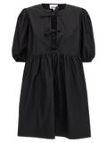 Ganni Black Cotton Short Dress