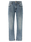 Brunello Cucinelli Blue Cotton Straight-Leg Jeans