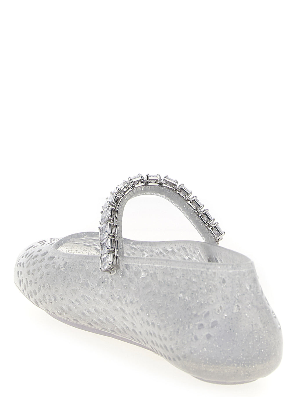Jimmy Choo Silver Plastic Ballet Flats