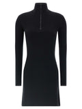 Courrèges Black Merino Wool Short Dress