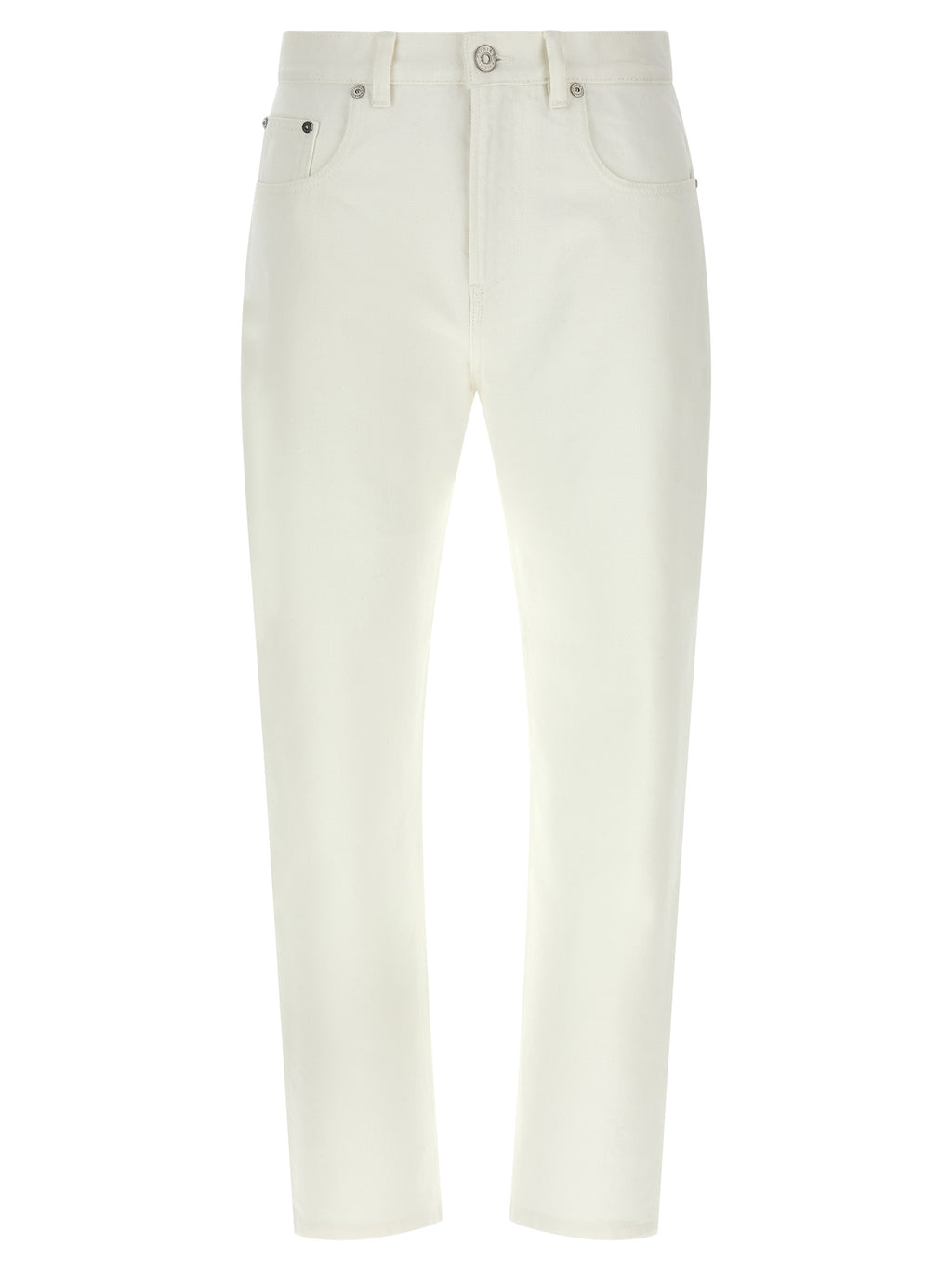 Victoria Beckham White Cotton High-Waisted Jean