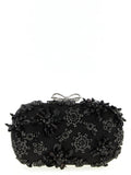 Self-Portrait Black Polyester Clutch Bag
