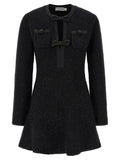 Self-Portrait Black Cotton Short Dress