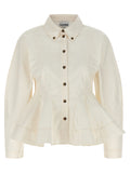Ganni White Cotton Blouse
