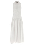 Staud White Cotton Midi Dress