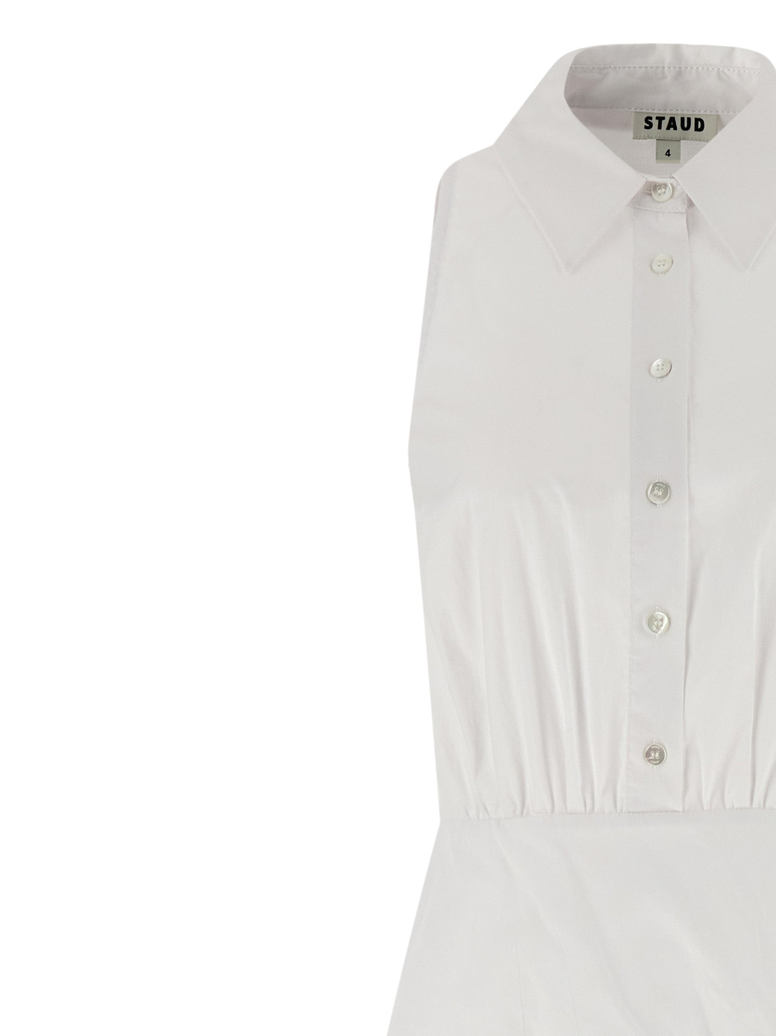 Staud White Cotton Midi Dress