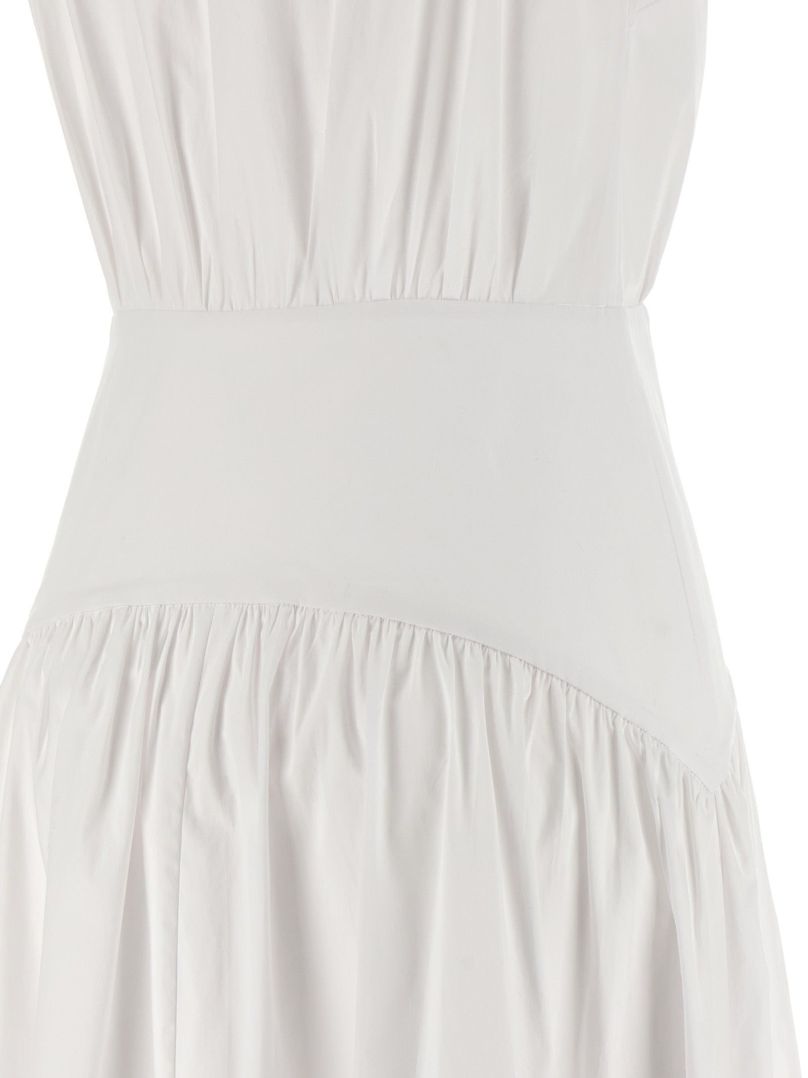 Staud White Cotton Midi Dress