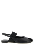 MM6 Maison Margiela Black Lamb Leather Flat Sandals