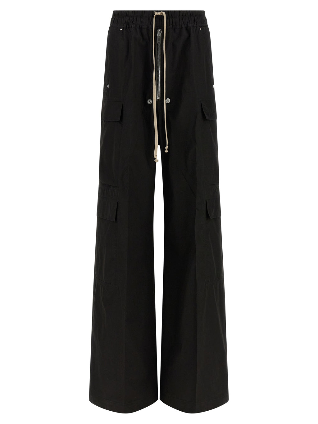 Rick Owens Black Cotton Cargo Pants