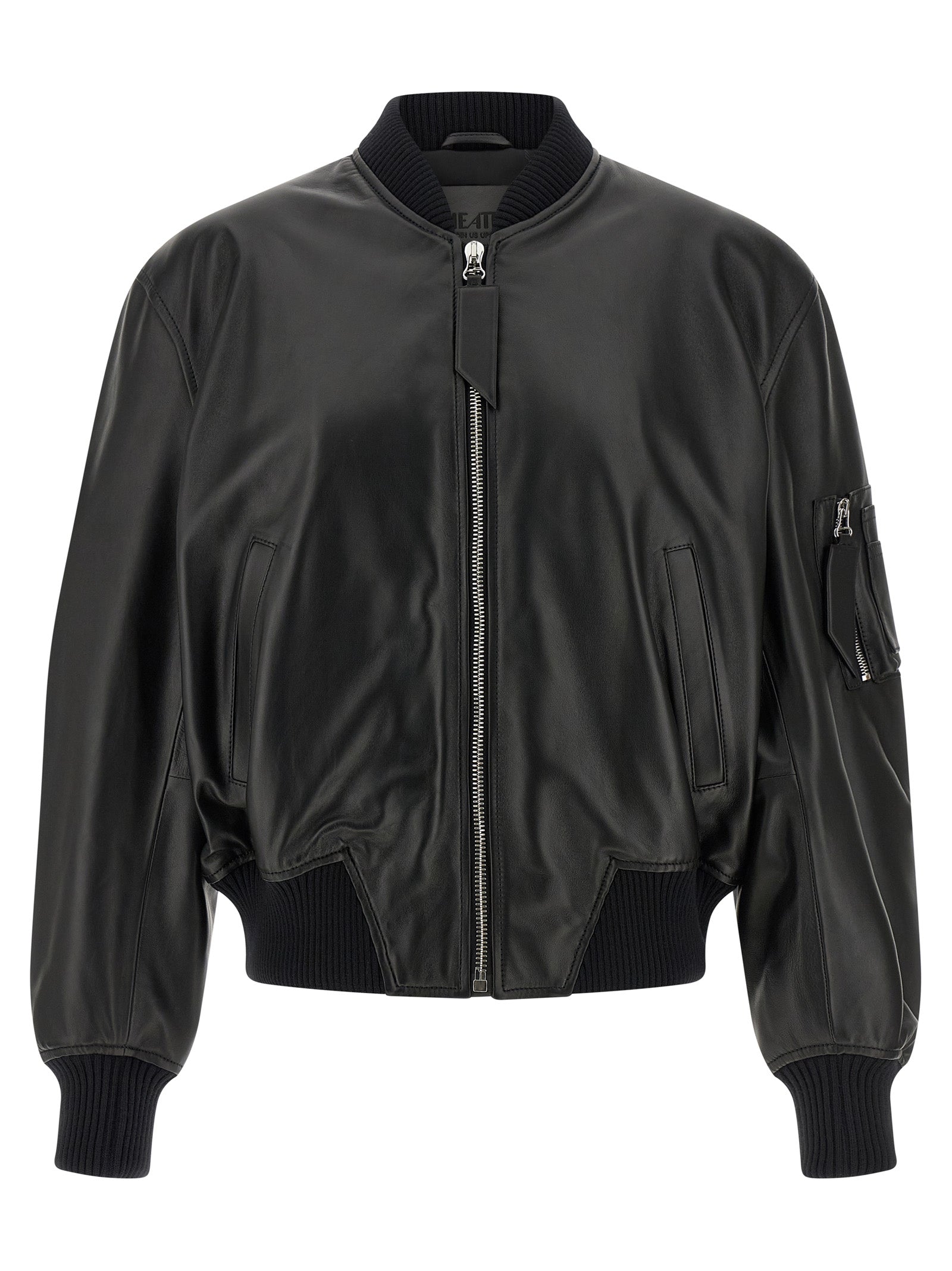 The Attico Black Lamb Leather Leather Jacket