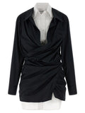 The Attico Bicolor Cotton Short Dress