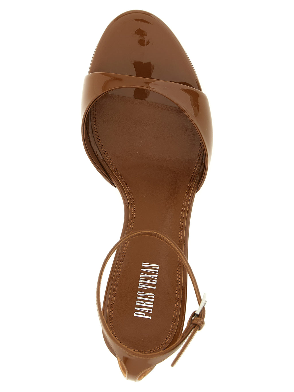 Paris Texas Brown Calfskin Stiletto Heel Sandals