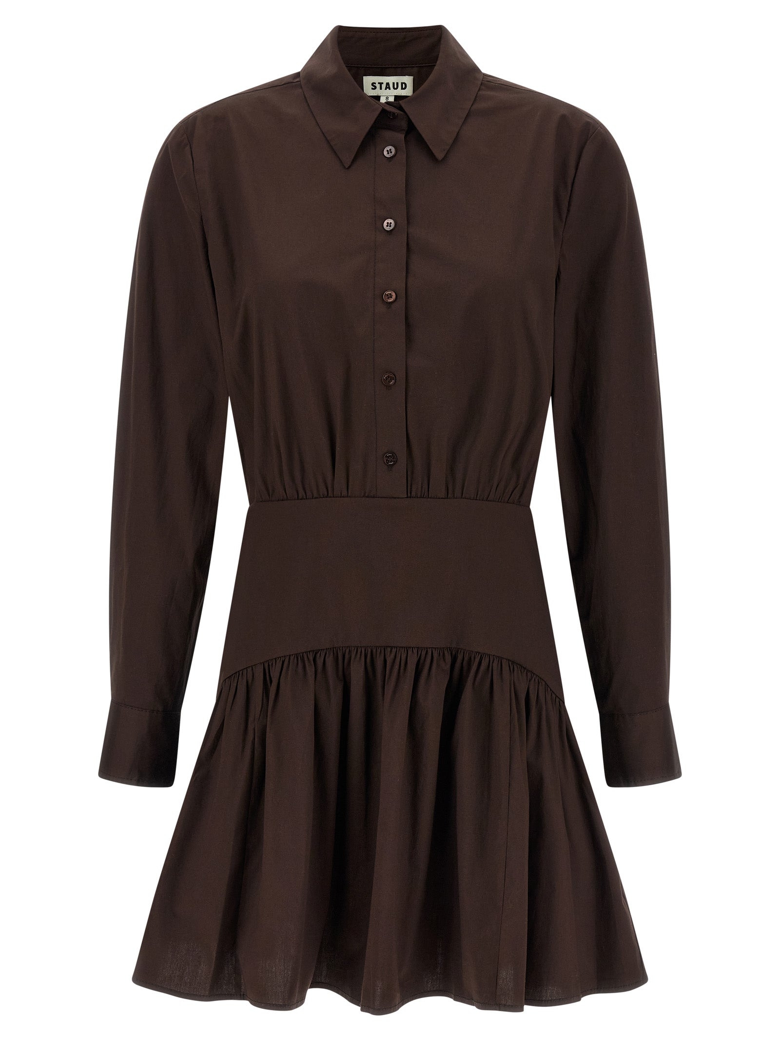 Staud Brown Cotton Short Dress