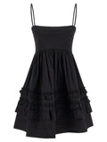 Ganni Black Cotton Short Dress