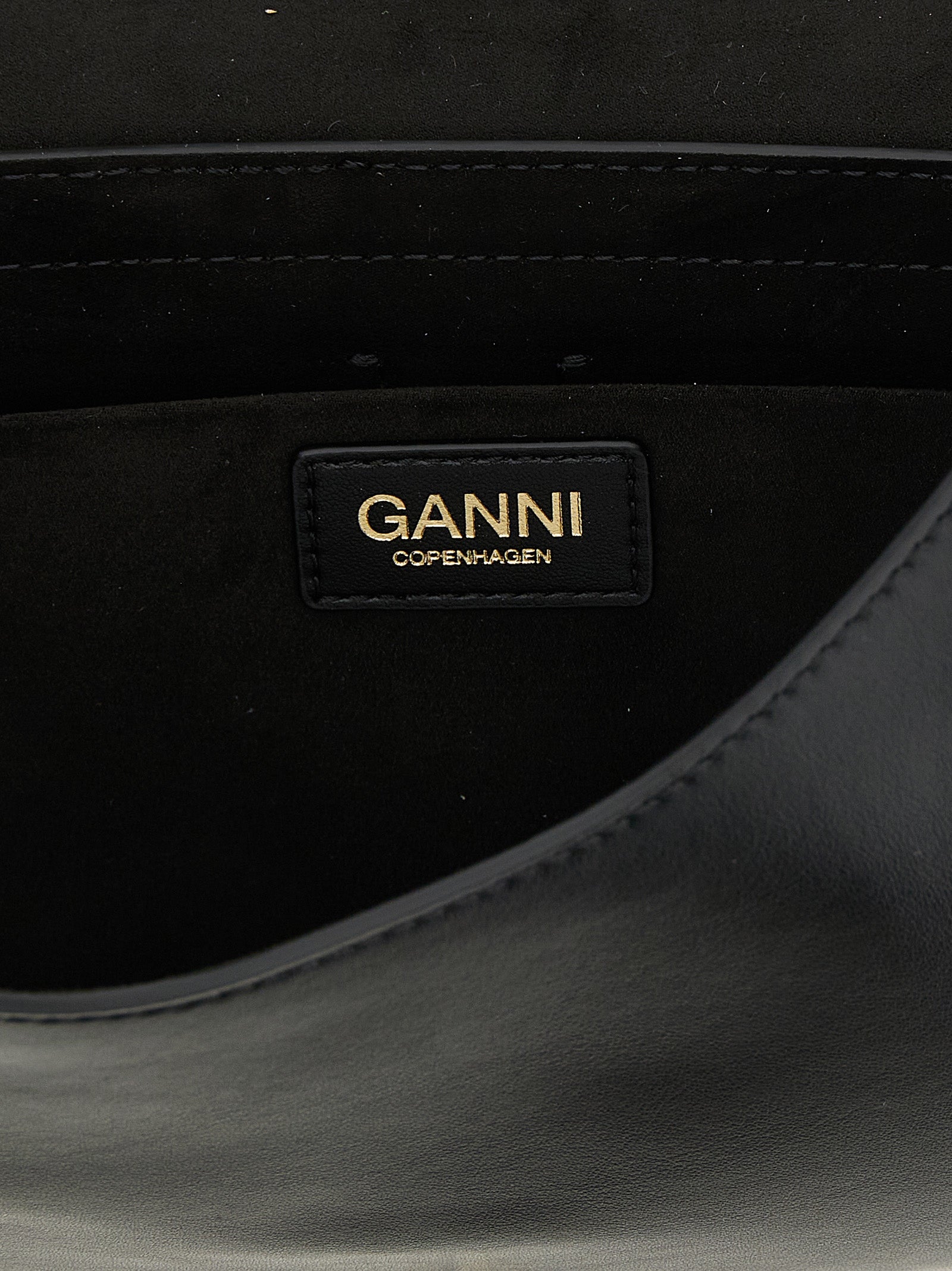 Ganni Black Leather Shoulder Bag