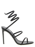 RENE CAOVILLA Black Calfskin Stiletto Heel Sandals