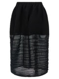 Issey Miyake Black Polyester Midi Skirt