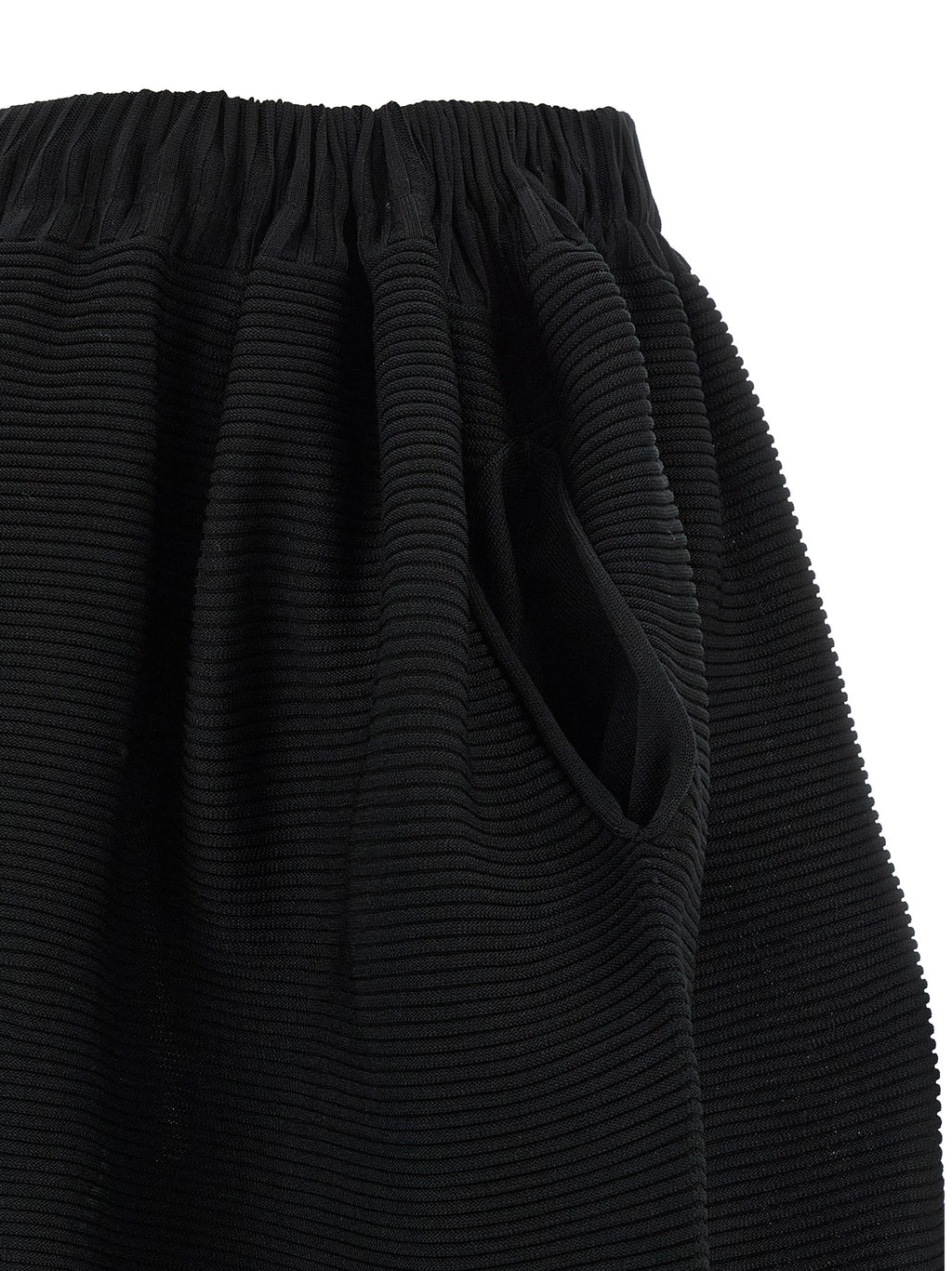 Issey Miyake Black Polyester Midi Skirt