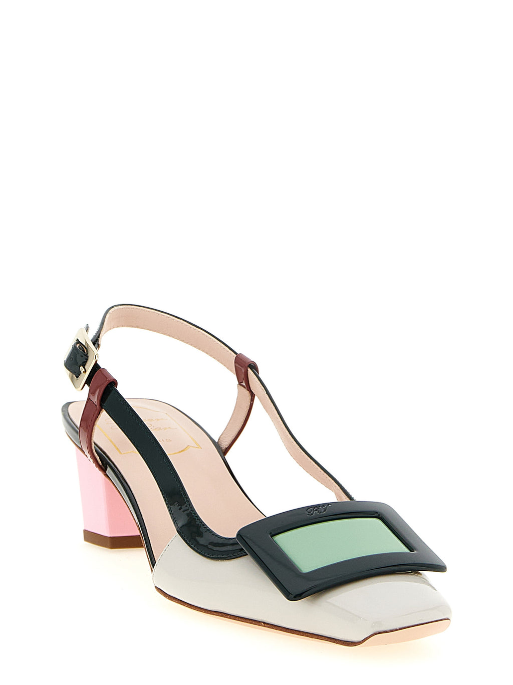 Roger Vivier Multicolor Calfskin Mid Heel Pumps