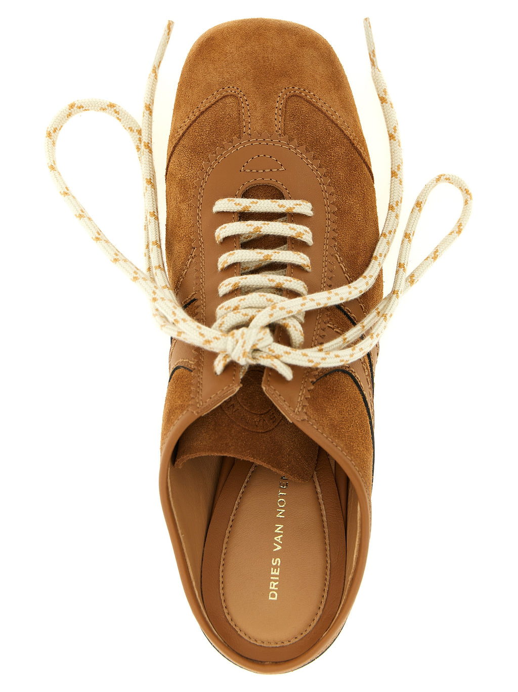 Dries Van Noten Brown Calfskin Platform Sneakers