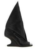 Rick Owens Black Calfskin Stiletto Heel Sandals