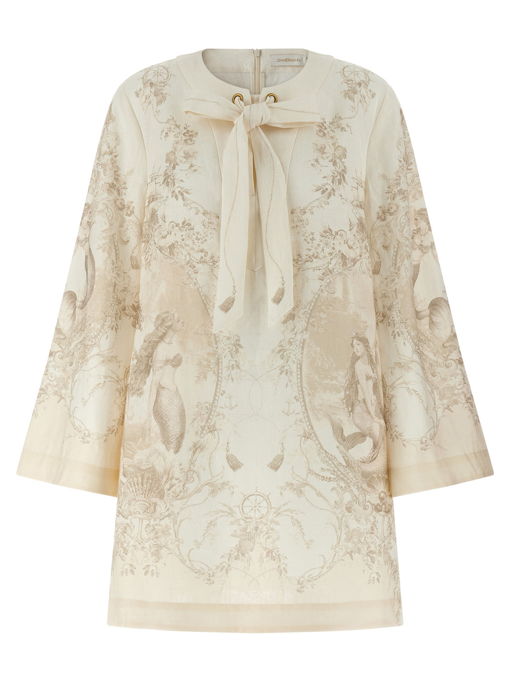 Zimmermann Beige Linen Short Dress