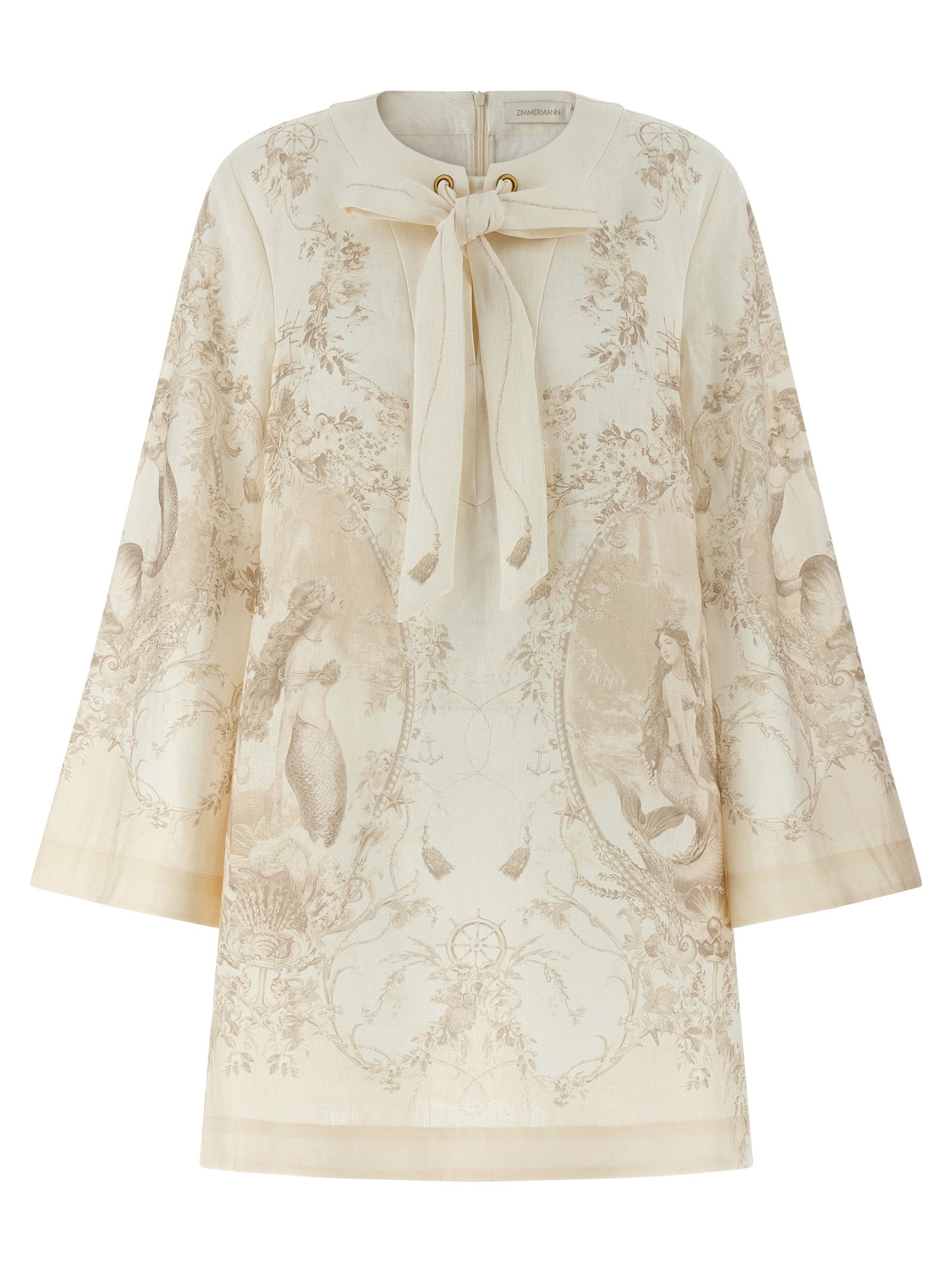 Zimmermann Beige Linen Short Dress